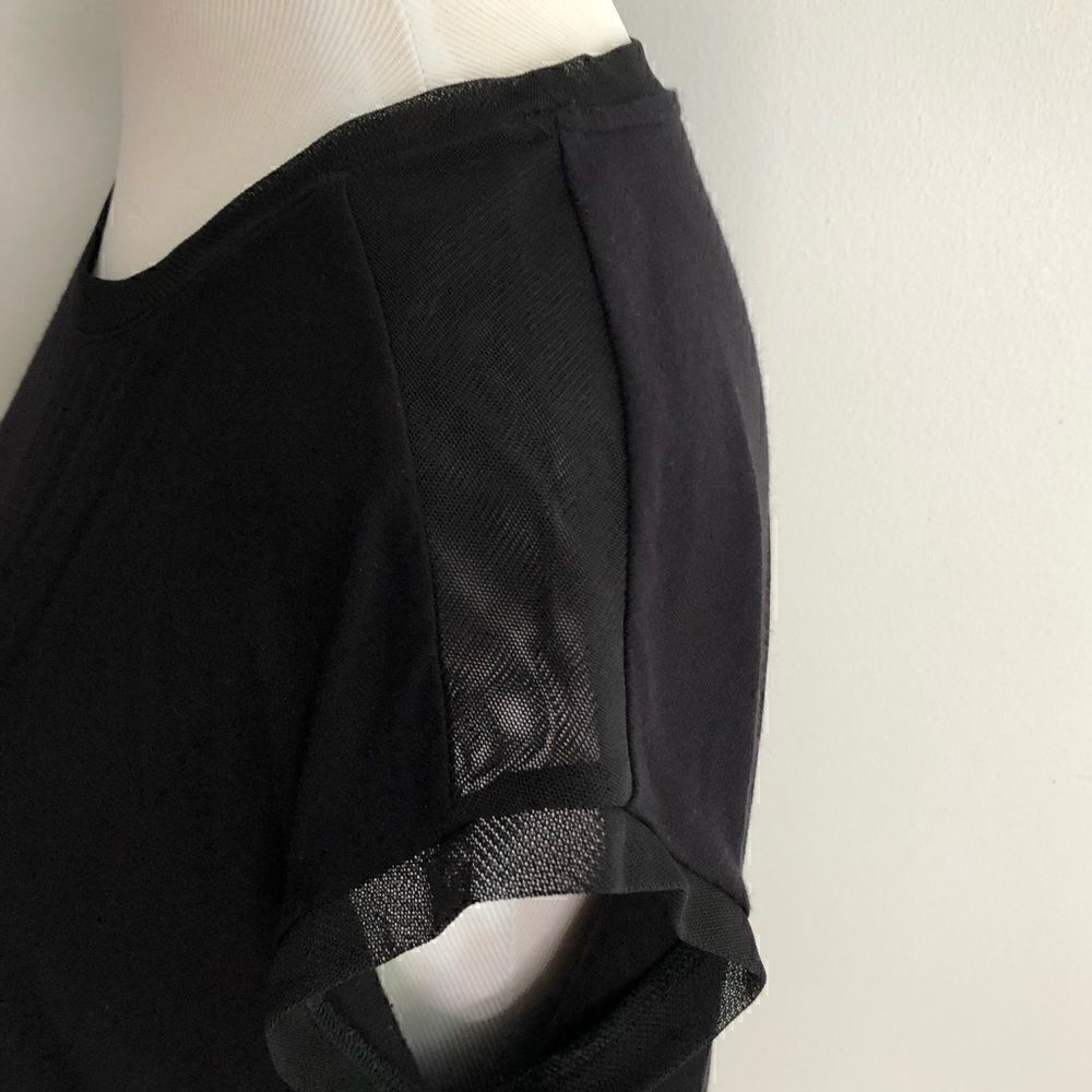 Tahari Black Shirt with Mesh Detailing - Picture 7 of 11